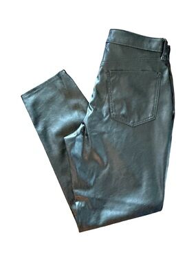 Old Navy Women’s Faux Leather High Rise Straight Cut Jeans Secret Smooth Pockets